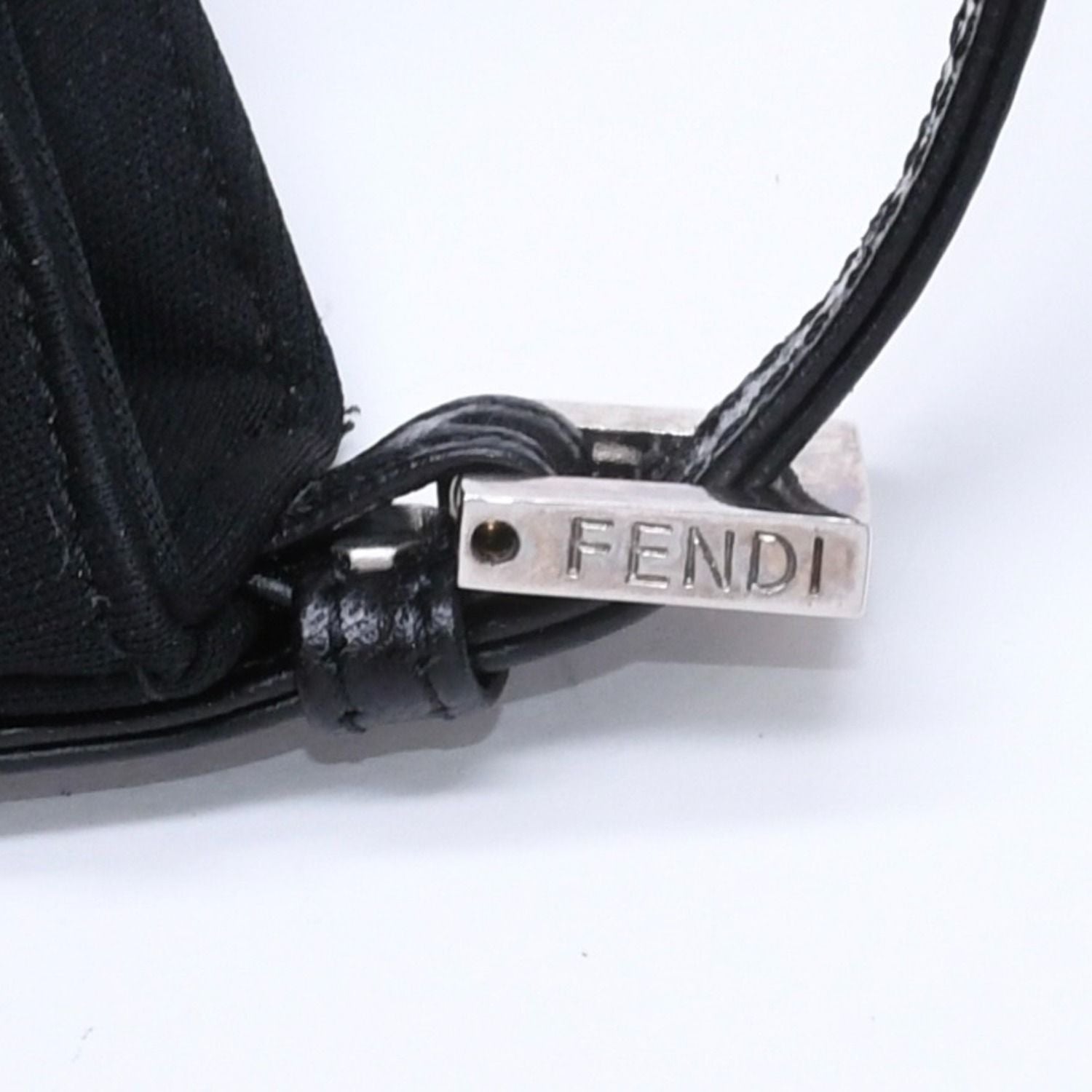 Fendi Handbag Mini Croissant Mini Mamma Pouch Case Cotton Jersey Leather Black — view 7