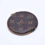 Louis Vuitton Porte Monnaie Rond Coin Purse Monogram Canvas Brown Case Gold — view 4