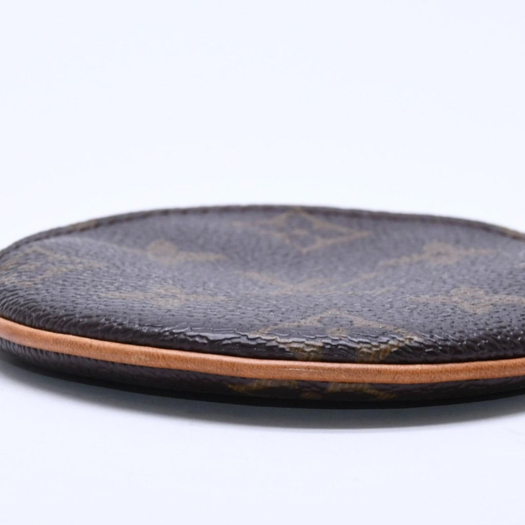Louis Vuitton Porte Monnaie Rond Coin Purse Monogram Canvas Brown Case Gold — view 5