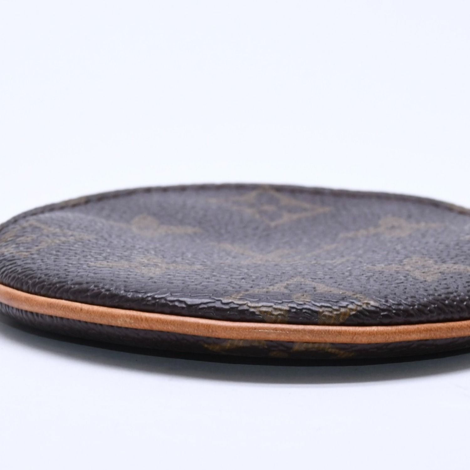 Louis Vuitton Porte Monnaie Rond Coin Purse Monogram Canvas Brown Case Gold — view 5