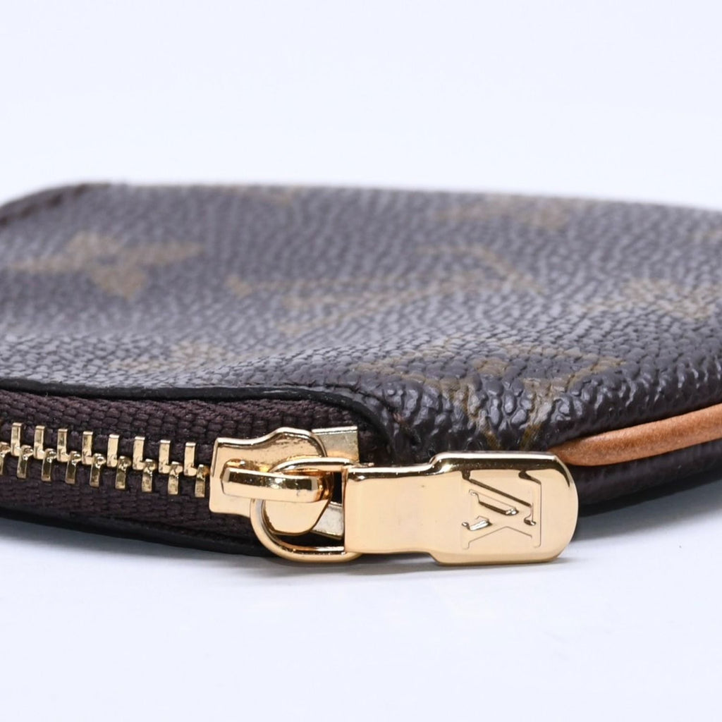 Louis Vuitton Porte Monnaie Rond Coin Purse Monogram Canvas Brown Case Gold — view 6