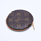 Louis Vuitton Porte Monnaie Rond Coin Purse Monogram Canvas Brown Case Gold — view 3
