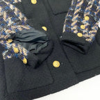 Chanel Vintage Tweed Skirt Jacket & Set CC Logo Gold Button — view 7
