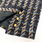 Chanel Vintage Tweed Skirt Jacket & Set CC Logo Gold Button — view 8