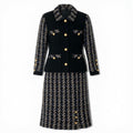Chanel Vintage Tweed Skirt Jacket & Set CC Logo Gold Button