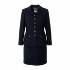 Chanel Vintage Skirt Set Tailored Jacket Silk Set