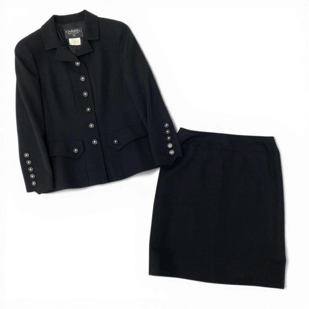 Chanel Vintage Skirt Set Tailored Jacket Silk Set — view 2