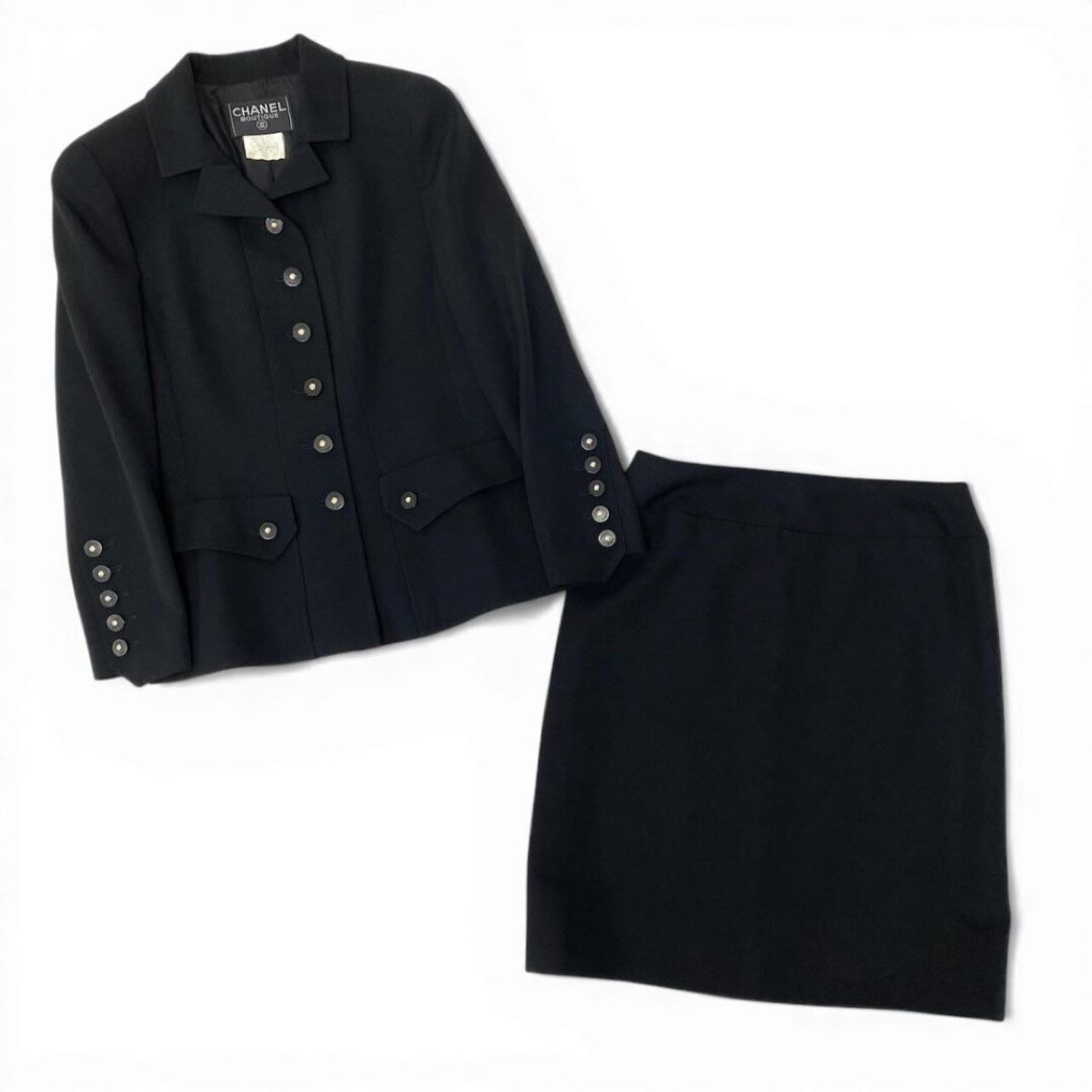 Chanel Vintage Skirt Set Tailored Jacket Silk Set — view 2