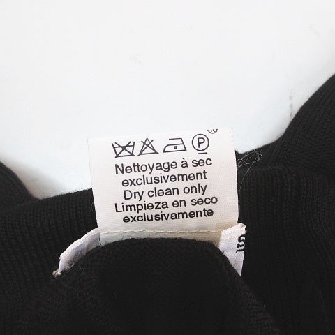 Hermes Scarf Pattern Wool Knit Sweater 38 Black Silk Contrast Turtleneck Side — view 4
