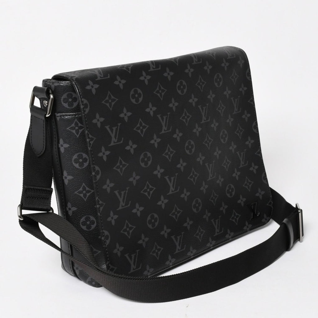 Louis Vuitton District MM Monogram Eclipse Shoulder Bag Black — view 3