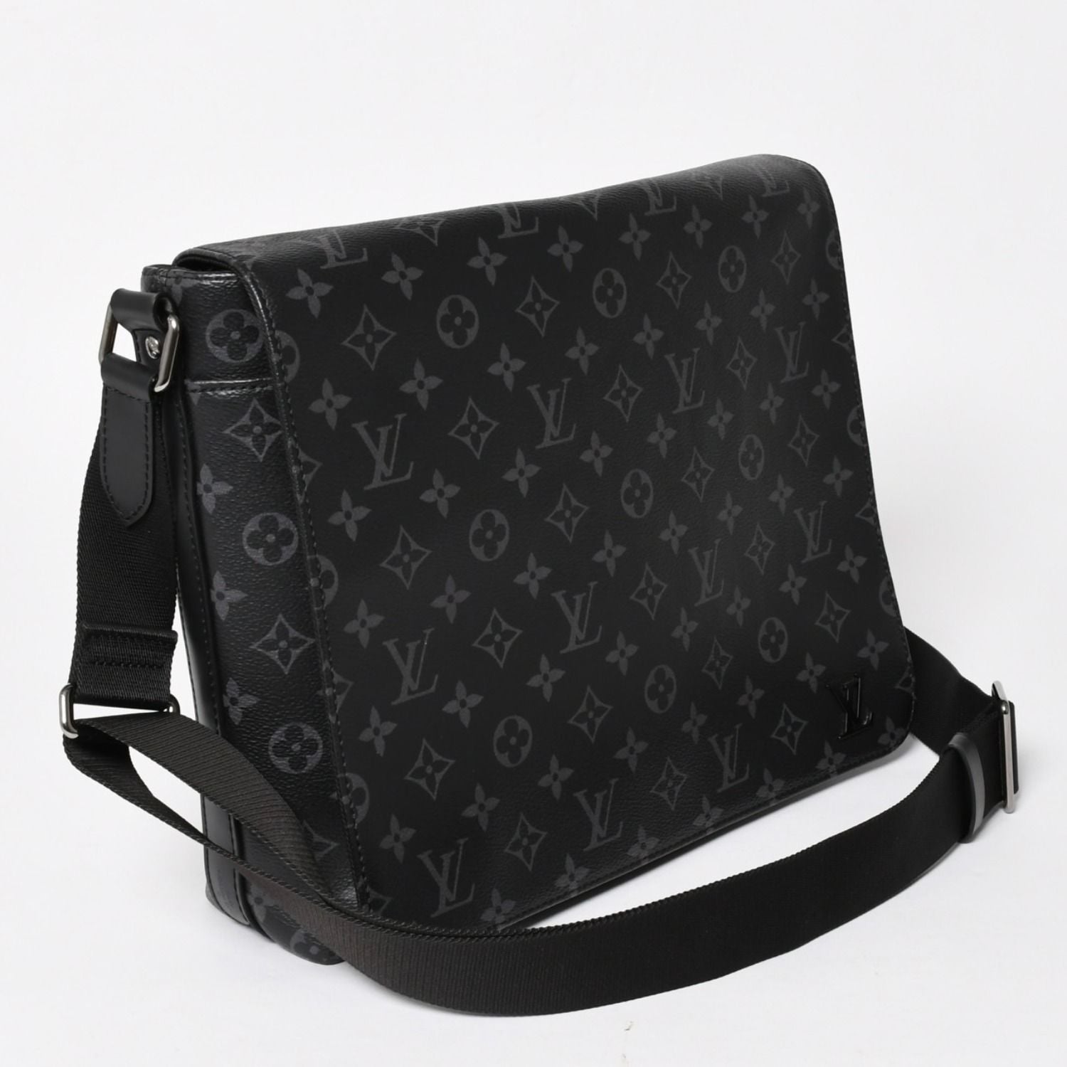 Louis Vuitton District MM Monogram Eclipse Shoulder Bag Black — view 3