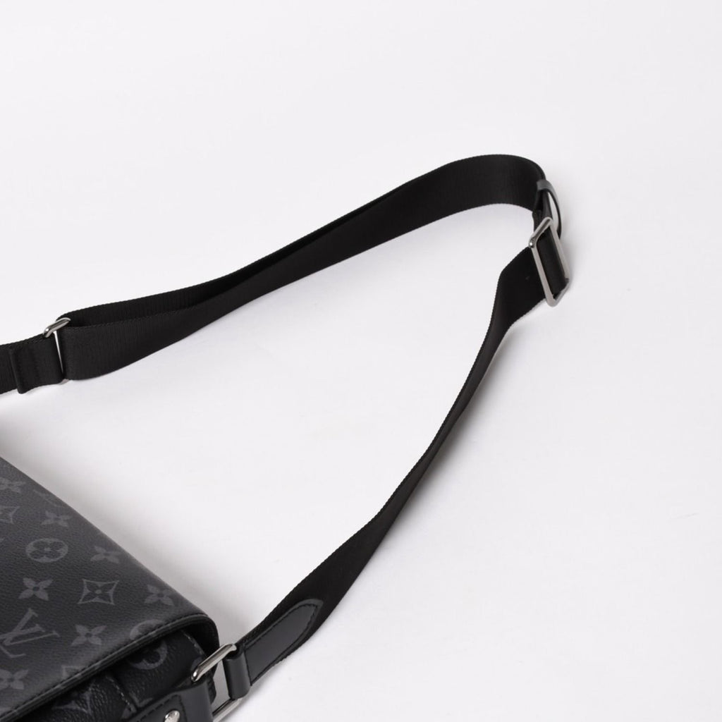 Louis Vuitton District MM Monogram Eclipse Shoulder Bag Black — view 8