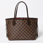 Louis Vuitton Neverfull PM Handbag Damier Ebene Canvas Brown Gold