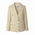 Chanel Vintage Safari Jacket 4 Pockets CC Logo Ivory