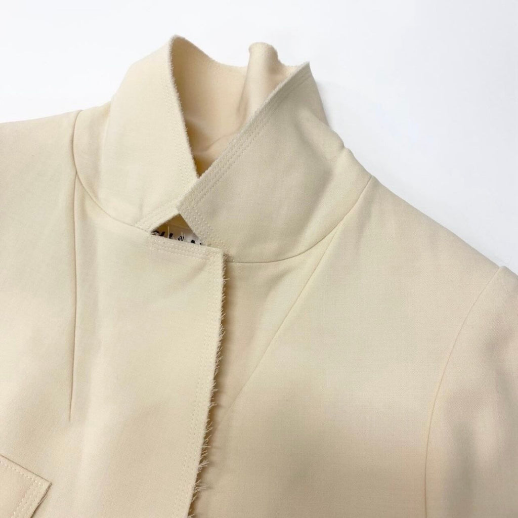 Chanel Vintage Safari Jacket 4 Pockets CC Logo Ivory — view 7