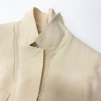 Chanel Vintage Safari Jacket 4 Pockets CC Logo Ivory — view 7