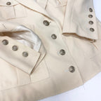 Chanel Vintage Safari Jacket 4 Pockets CC Logo Ivory — view 6