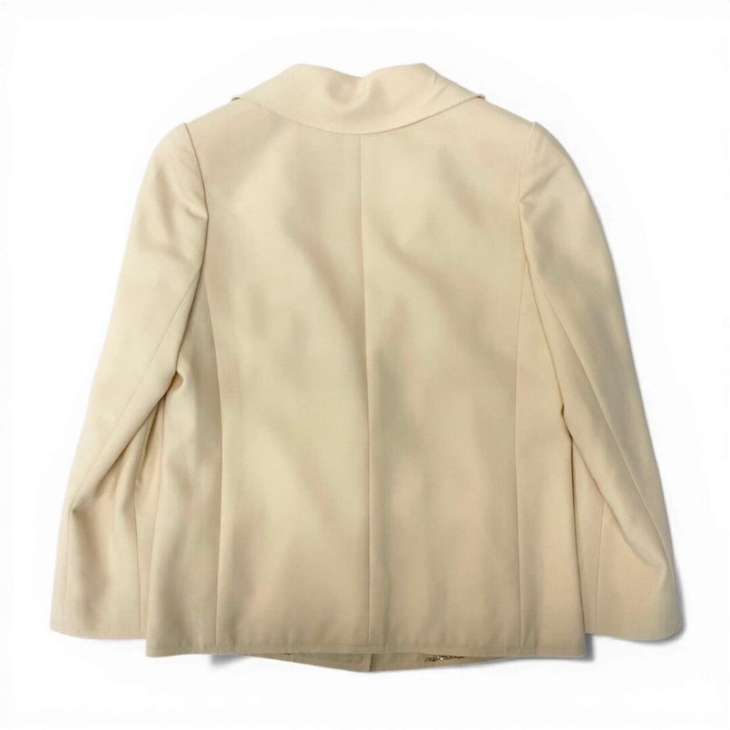 Chanel Vintage Safari Jacket 4 Pockets CC Logo Ivory — view 3