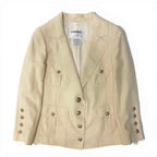 Chanel Vintage Safari Jacket 4 Pockets CC Logo Ivory — view 2