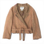 Chanel Vintage Tweed Jacket Short Length Waist Ribbon — view 2