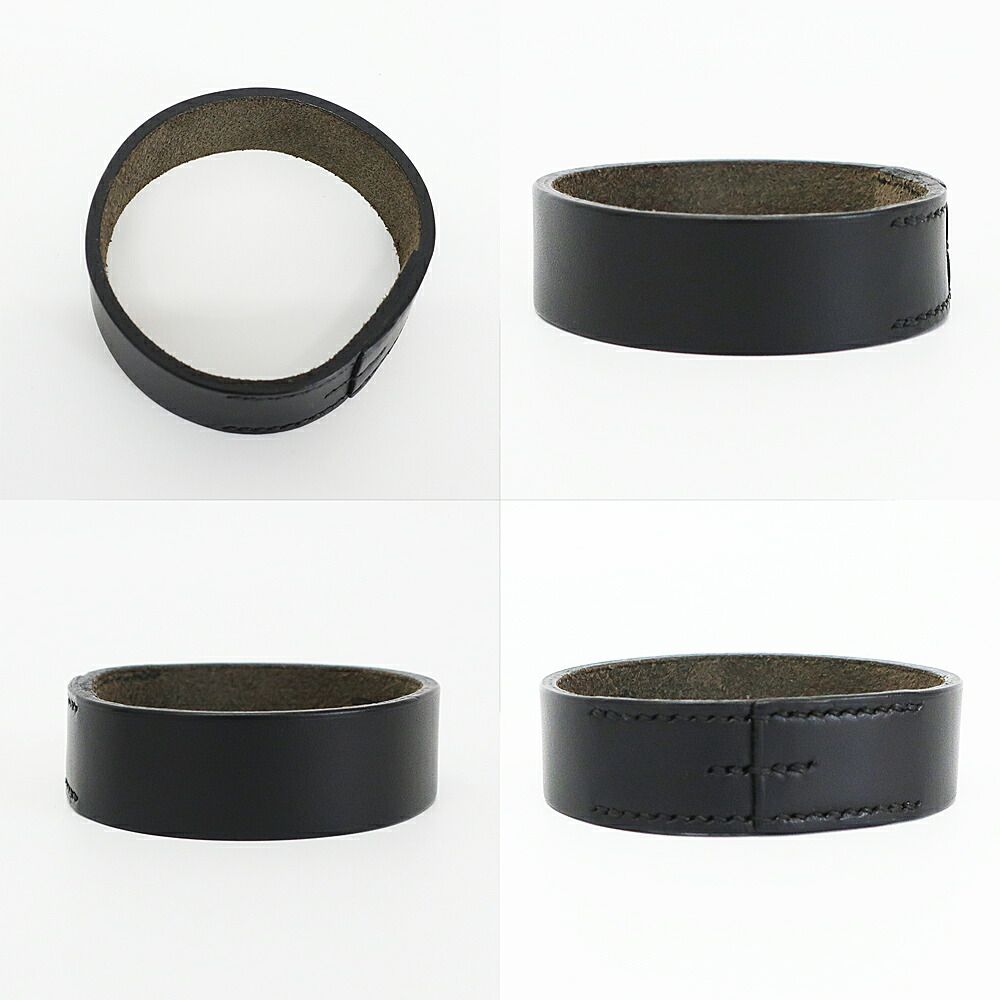 Hermes Heaven Bracelet Poultur Bangle Leather Black Double Strand