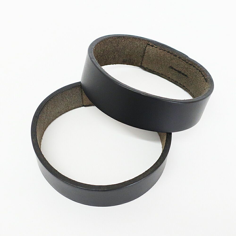 Hermes Heaven Bracelet Poultur Bangle Leather Black Double Strand