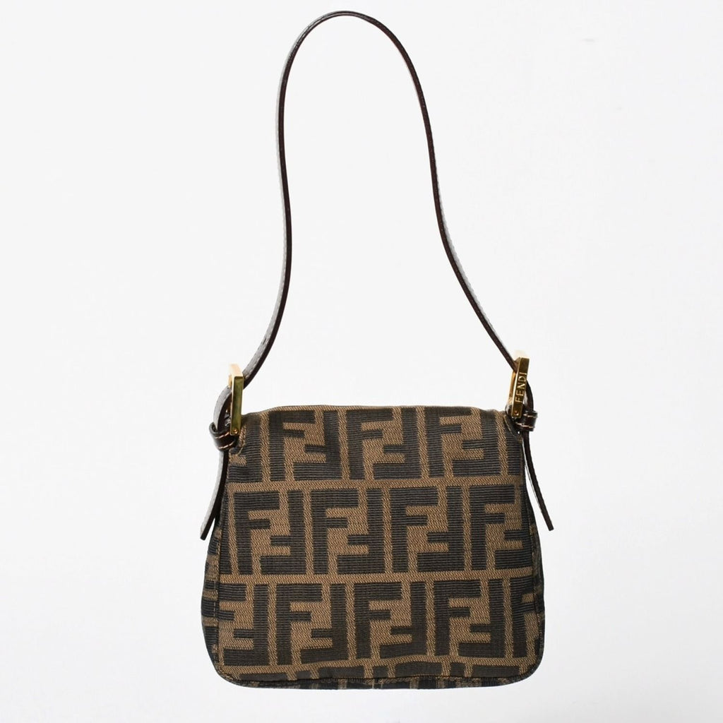 Fendi Bag Handbag Gold Zucca Pattern Canvas FF Buckle — view 2