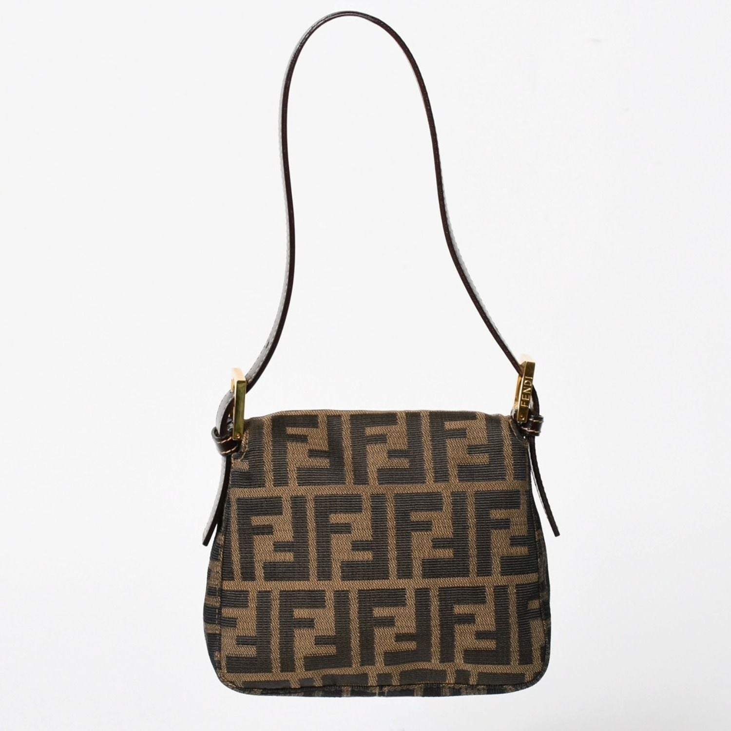 Fendi Bag Handbag Gold Zucca Pattern Canvas FF Buckle — view 2