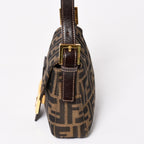 Fendi Bag Handbag Gold Zucca Pattern Canvas FF Buckle — view 4