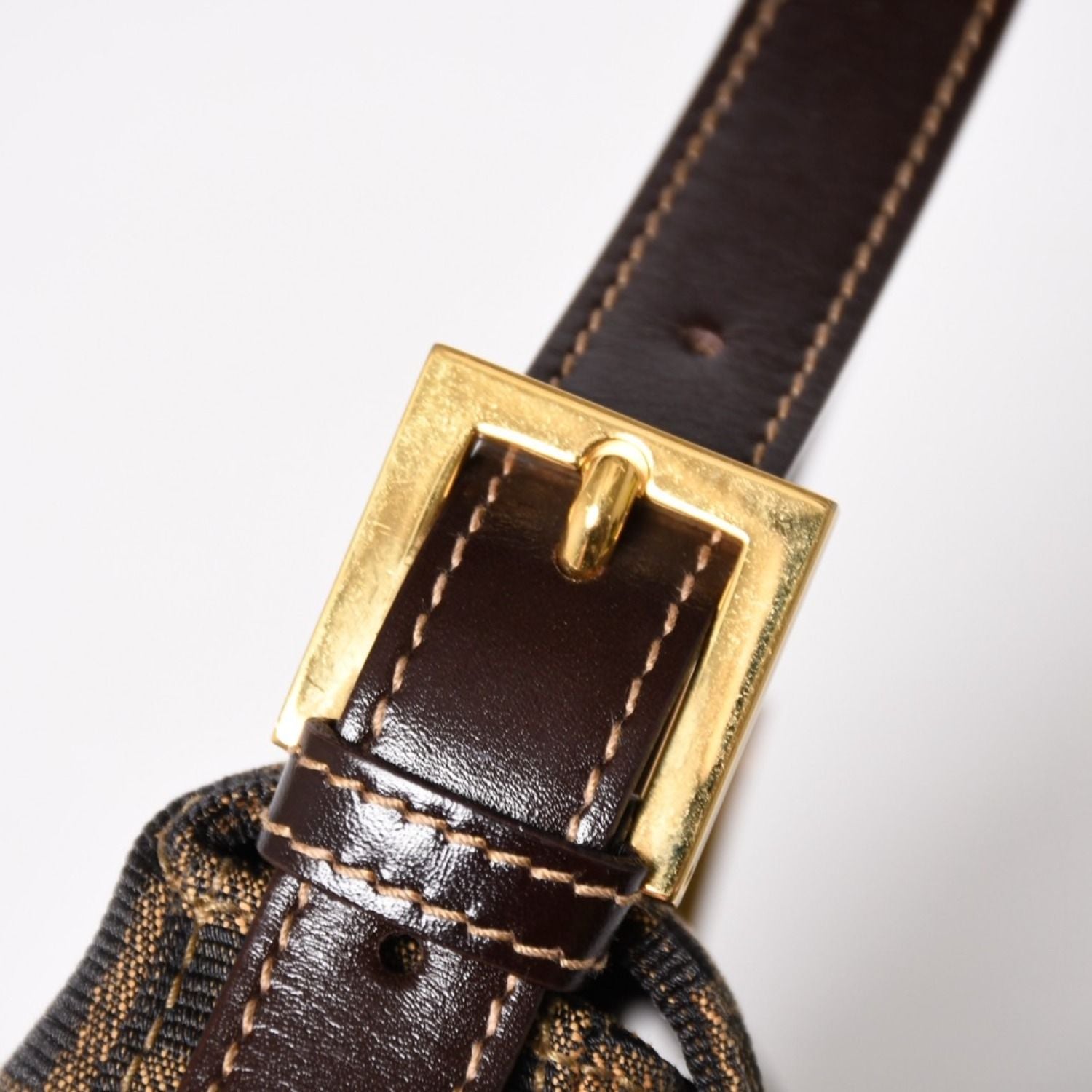 Fendi Bag Handbag Gold Zucca Pattern Canvas FF Buckle — view 8