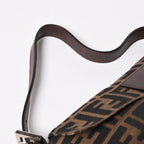 Fendi Mamma Baguette Bag Canvas Leather Brown Zucca Pattern Silver — view 5