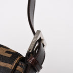 Fendi Mamma Baguette Bag Zucca Pattern All Over Print Brown Canvas Leather Silver — view 5