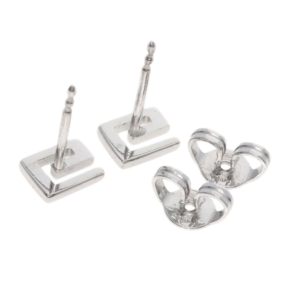 Gucci Logo Earrings 18k White Gold