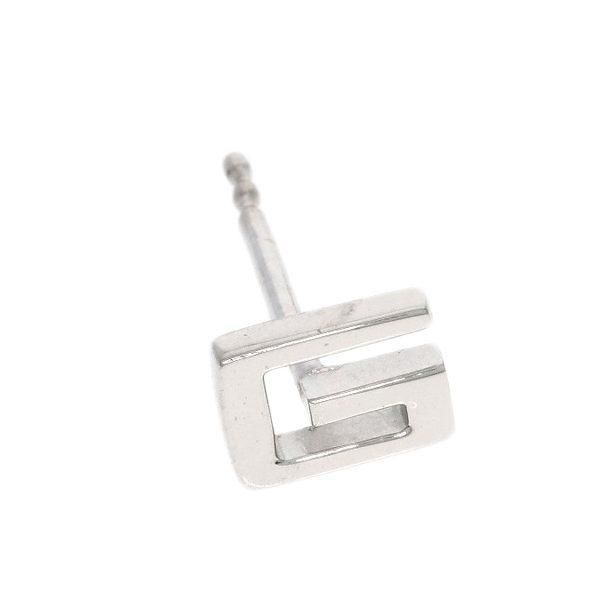 Gucci Logo Earrings 18k White Gold