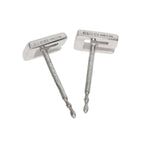 Gucci Logo Earrings 18k White Gold