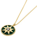 Dior Rose Des Vents Diamond Malachite Long Necklace 18k Yellow Gold