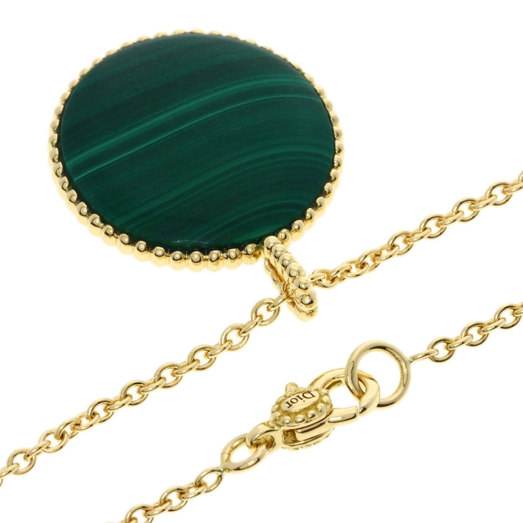 Dior Rose Des Vents Diamond Malachite Long Necklace 18k Yellow Gold