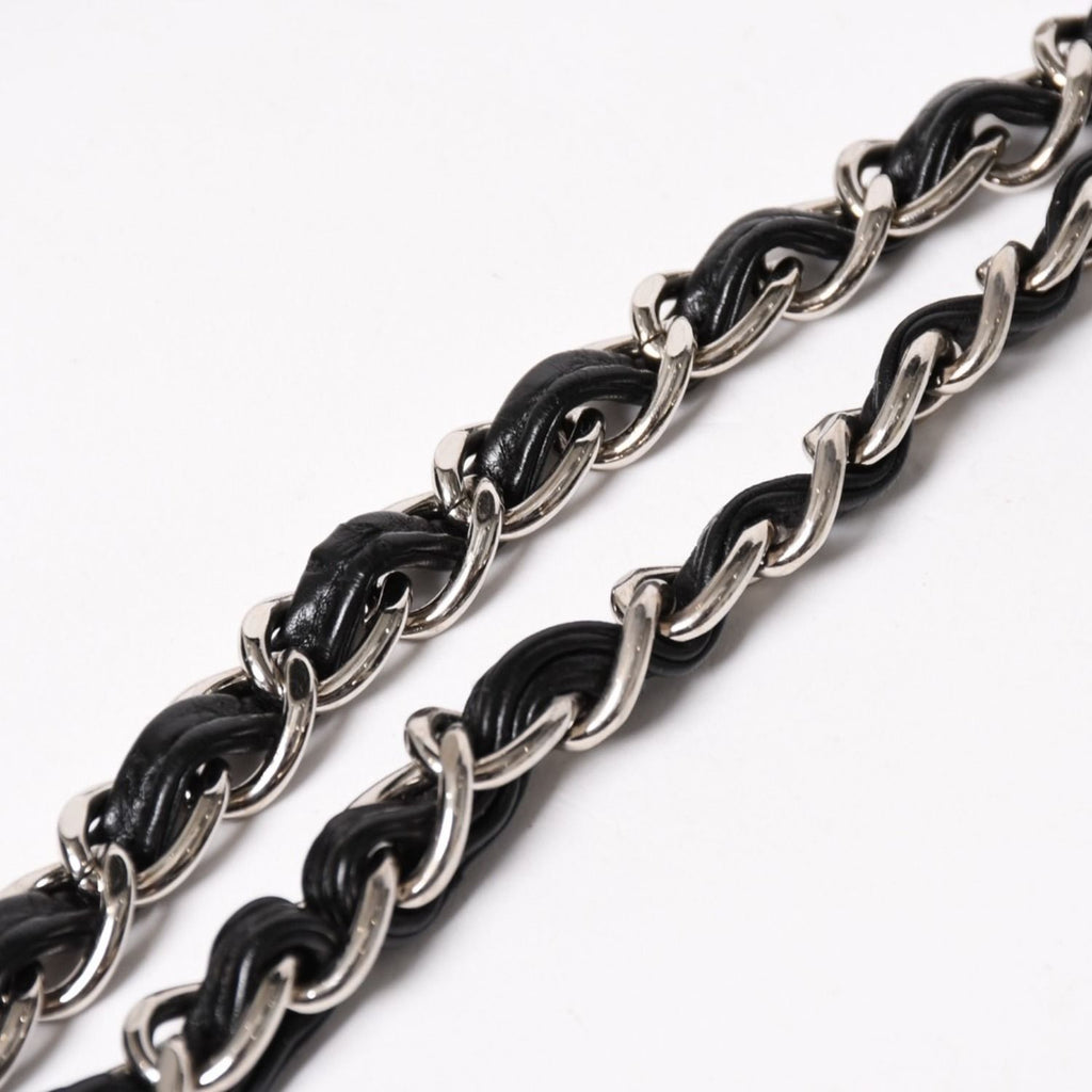 Chanel S Flap Chain Shoulder Bag CC Logo Calfskin Black Silver — view 7