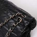 Chanel S Flap Chain Shoulder Bag CC Logo Calfskin Black Silver — view 5