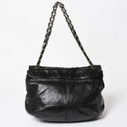 Chanel S Flap Chain Shoulder Bag CC Logo Calfskin Black Silver — view 2
