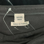 Hermes Dress 36 S Dark Navy Black Crew Neck 3/4 Sleeves Knee Length Silk Velour — view 3