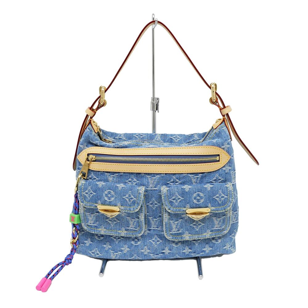 Louis Vuitton Monogram Denim Shoulder Bag Blue