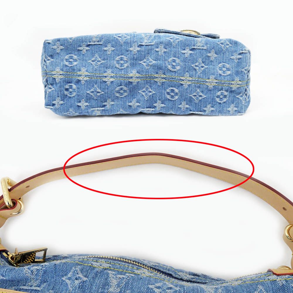 Louis Vuitton Monogram Denim Shoulder Bag Blue