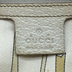 Gucci Tote Bag GG Pattern Beige Dark Brown White Leather