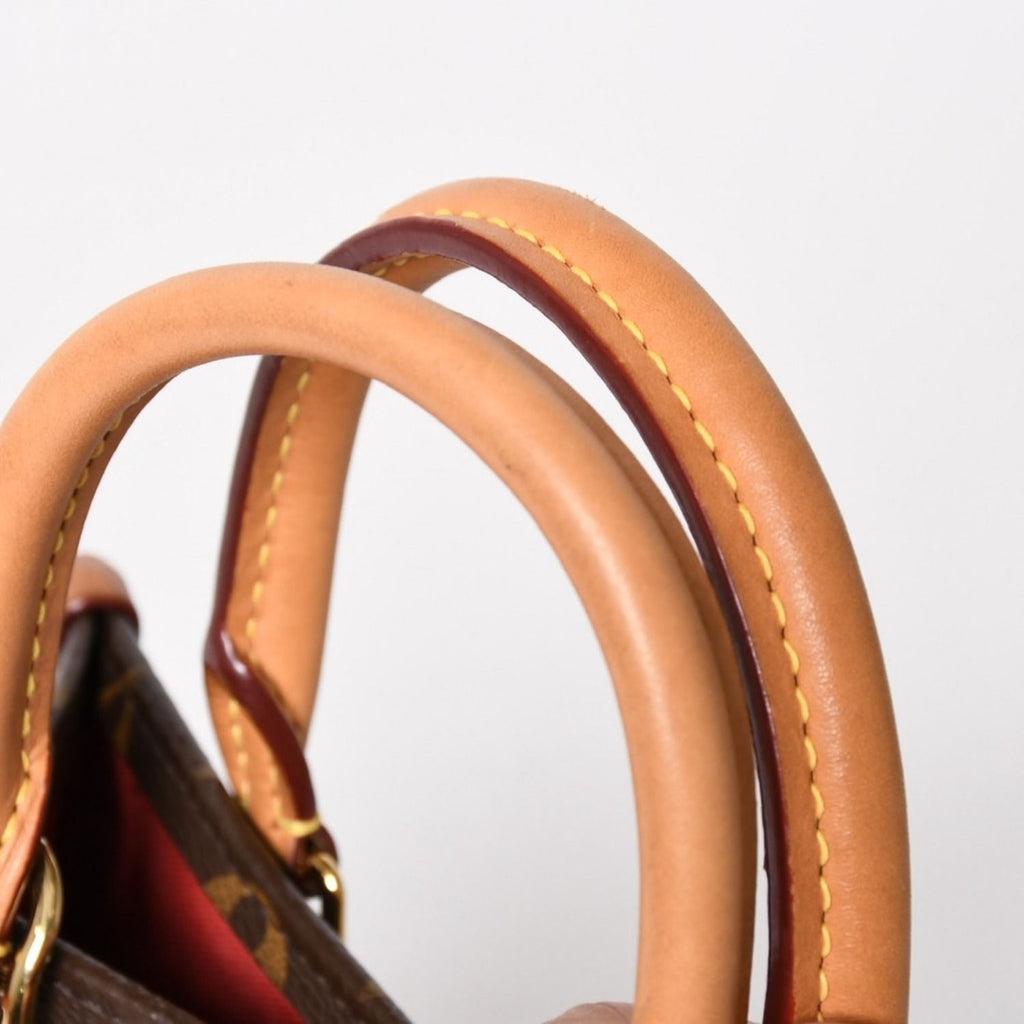 Louis Vuitton Sac Plat BB Monogram Shoulder Bag Leather Brown Gold — view 8