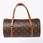 Louis Vuitton Papillon 26 Handbag Monogram Brown Leather Gold Vintage 4