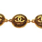 Chanel CC Logo Bracelet Alloy Gold