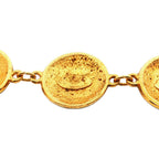 Chanel CC Logo Bracelet Alloy Gold