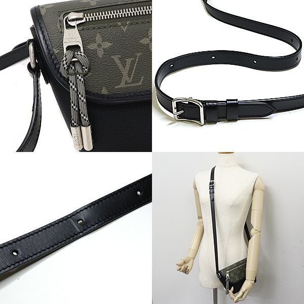 Louis Vuitton Pulse Wearable Wallet Shoulder Bag Khaki Black