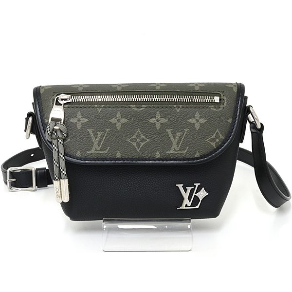 Louis Vuitton Pulse Wearable Wallet Shoulder Bag Khaki Black